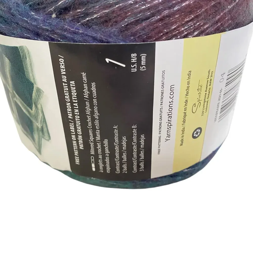 Caron Crystal Cakes Yarn Hummingbird Blue Purple Metallic Discontinued Lot of 2